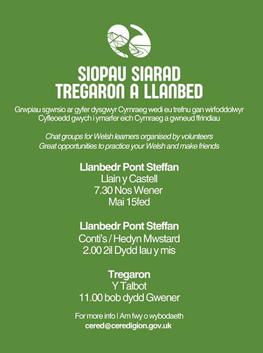 Siopau Siarad Tregaron a Llambed